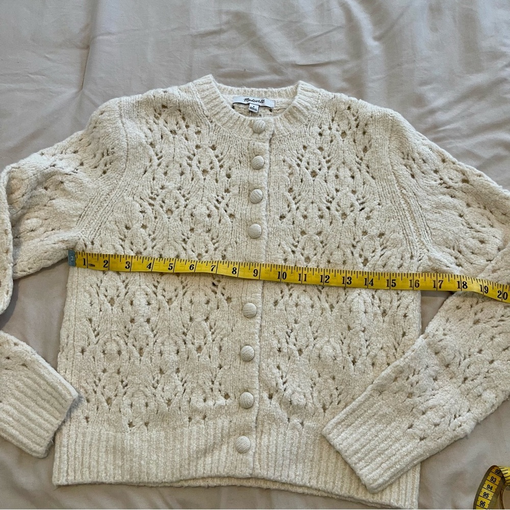 Madewell Pointelle-Stitch Cardigan in Cotton Blend Size S - Picture 6 of 9